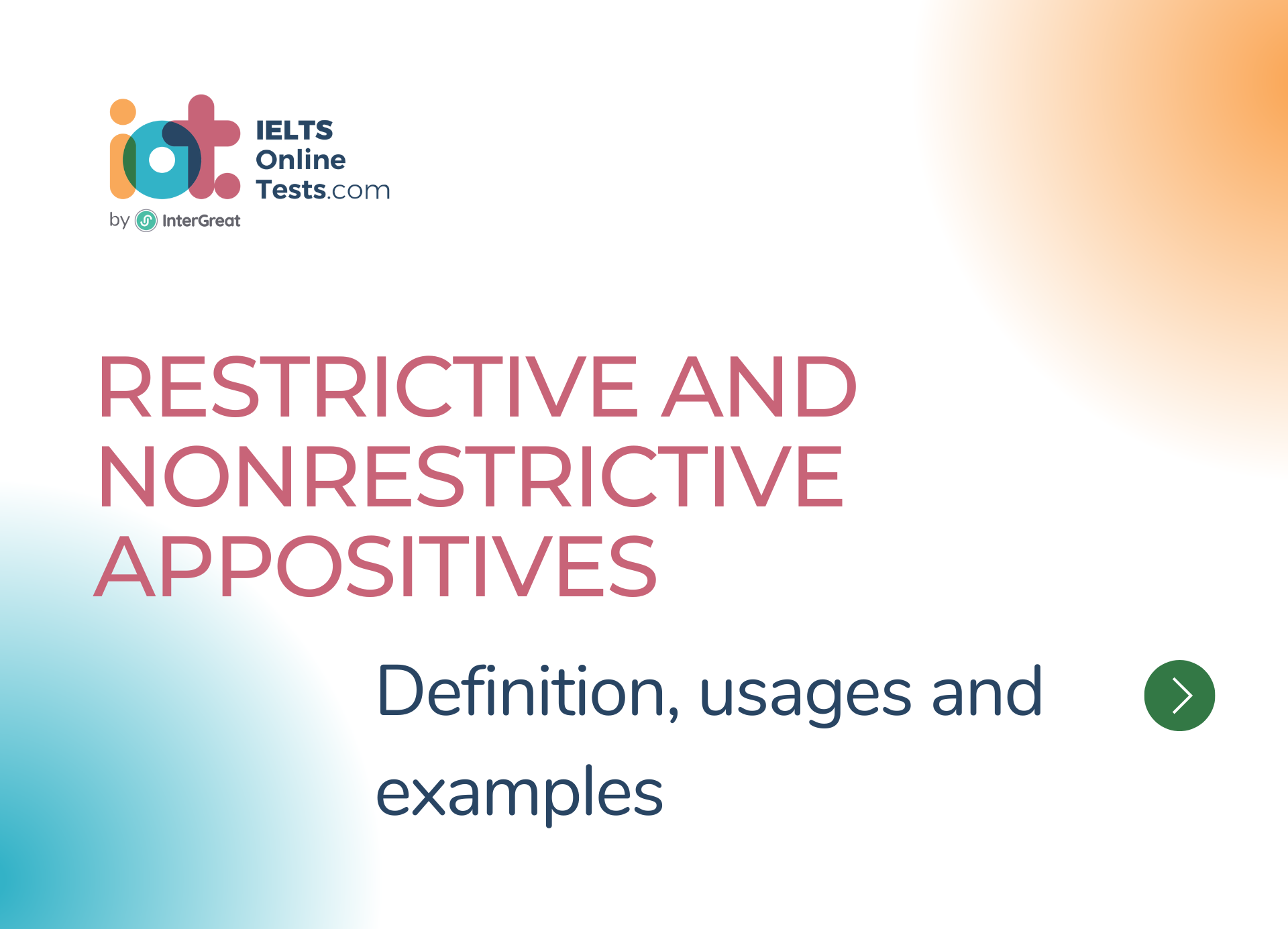 Restrictive And Nonrestrictive Appositives